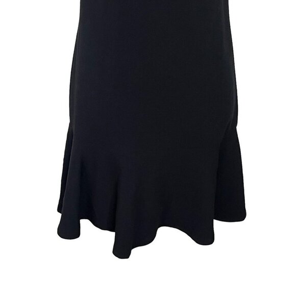 Sandro Paris Silk Mini Dress Black Women’s Size Small Crew Neck Flounce Hem - Picture 4 of 12